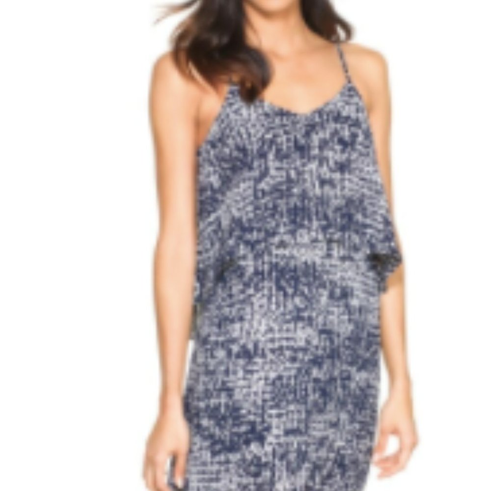 WHBM Printed Flounce Maxi Dress